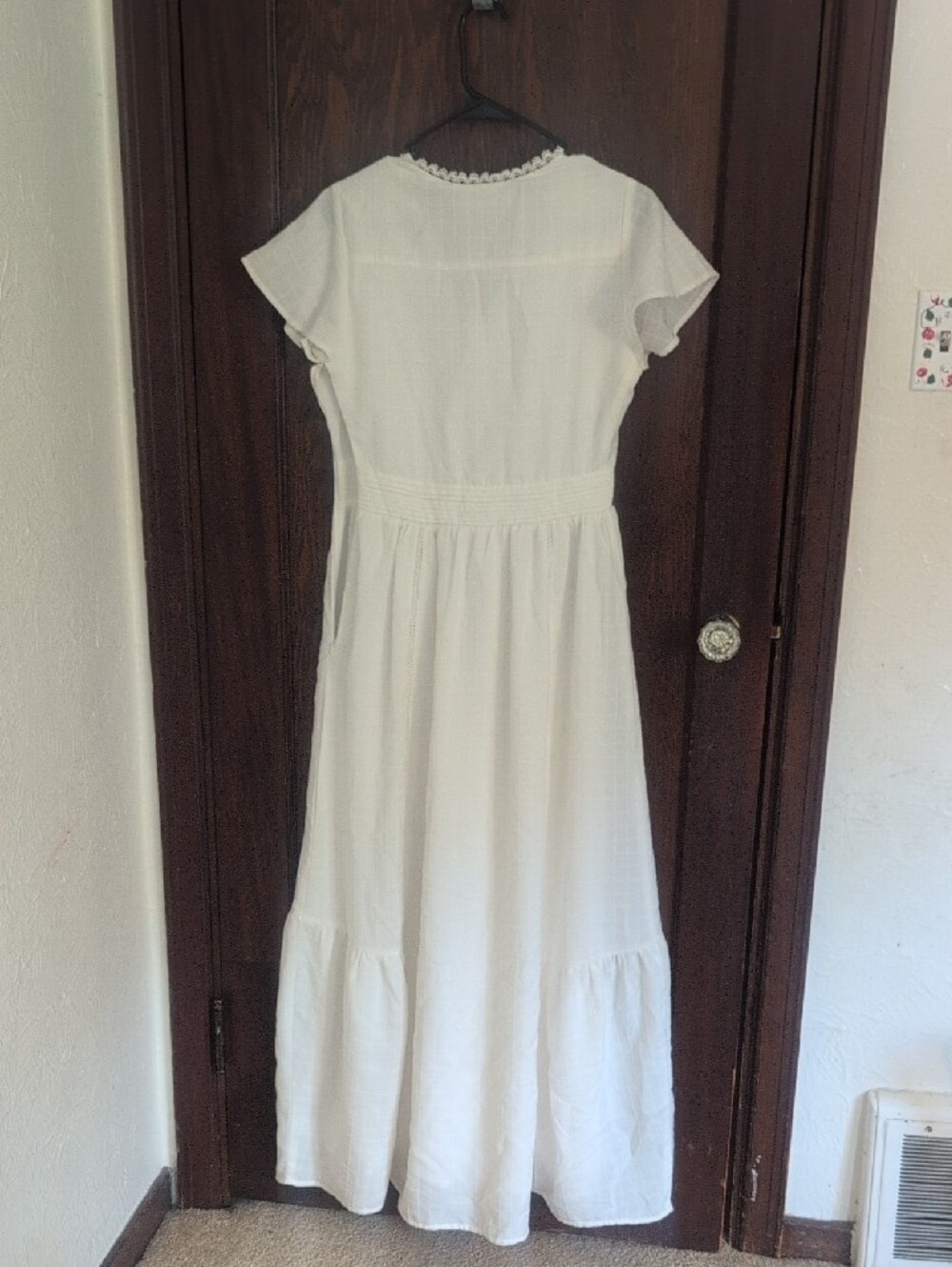 Arbor White V-Neck Tiered Maxi Dress - Picture 7 of 10